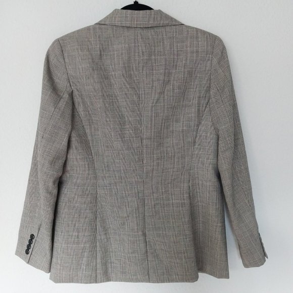Pendleton Womens 100% Wool Black & White Houndstooth Print Single Button Blazer - Picture 2 of 11